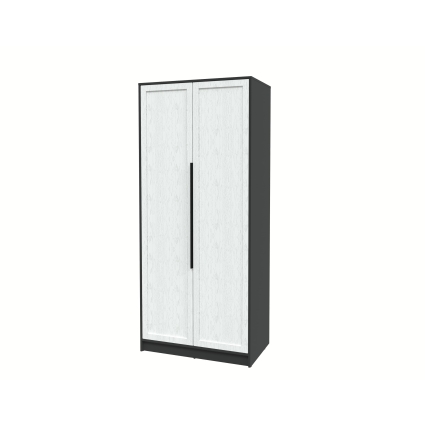 Шкаф распашной Тренд КТ-Ш2 (Антрацит ЛДСП/ Дуб полярный ЛМДФ) Ш918 В2128 Г547